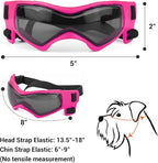 Dog Goggles Medium Breed, Dog Sunglasses Small Breed Dog Eye Sun Light Protection, UV Protection Goggles for Dog with Adjustable Straps, Medium Pink