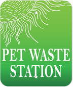 Dispense-Art™ Collection Rolling Hills - Green - Custom UV Printed Design on Rust-Proof Aluminum Starter Dog Waste Station/roll Bag System - Includes 400 Dog Waste Bags & 10x12 Sign