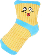 Squeaky Dog Toys, Funny Dog Toys Stuffed Plush Dog Toy, Cute Socks Dog Birthday Gift Dog Chew Toys Pet Toys for Small Medium Dogs(Blue Yellow)