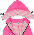 HDE Dog Raincoat Poncho Double Layer Zip Rain Jacket with Removable Hood, Leash Hole for Small to 3XL Dogs and Puppies Pink - 3XL