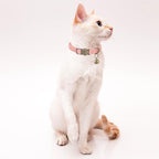 Cat Collar Breakaway, Personalized Leather Cat Collar with Bells-Adjustable Customized Collar with Name & Phone Number Tag for Girl Boy Cats -Quick Release Buckle for Cats & Kittens (Pink)