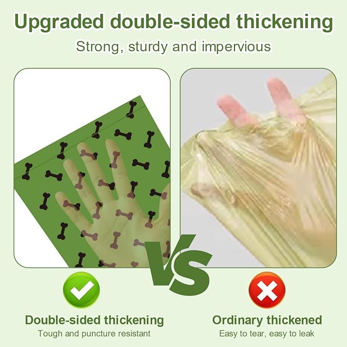 Strong Green Leak Proof Waste Bag for Dogs with Holder-270 Large Poop Bags,Biodegradable Dog Poo Bags with Corn Starch Blended Compostable Bag