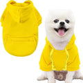 Jecikelon Pet Dog Cold Weather Coat with Pocket Winter Dog Hoodie Warm Puppy Clothes for Small Dogs Chihuahua Clothing (Medium, Y02-Yellow)