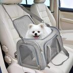 Henkelion Cat Carriers Dog Carrier Pet Carrier For Small / Medium Cats Dogs Puppies (Up To 15lbs), TSA Airline Approved Small Dog Carrier Soft Sided, Collapsible Waterproof Travel Puppy Carrier - Grey