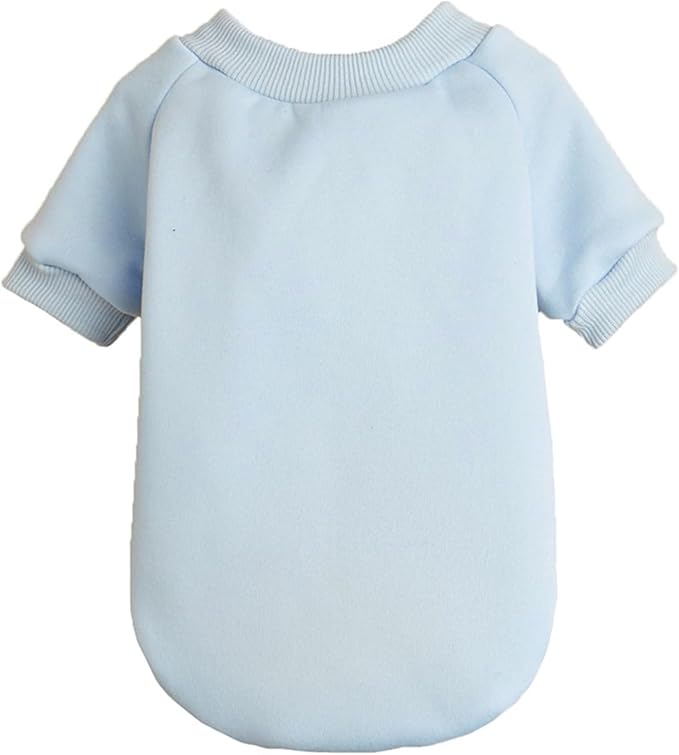 Puppy Sweater for Small Dogs Clothes Warm Winter Cat Clothe Pet Sweatshirt Knitwear Doggie Kitten Clothing, Light Blue, Medium