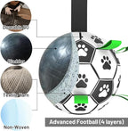 Dog Toys Soccer Ball with Straps, Interactive for Tug of War, Puppy Birthday Gifts, Toy, Water World Cup Durable Balls Small Medium & Large Dogs