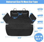 F-color SUV Cargo Liner for Dogs - Waterproof Pet Cargo Liner with Side Flaps, Comfort Dog Cargo Cover with Bumper Flap 2 Pockets, Scrachproof Non-slip Large Size Universal Fit SUVs Sedans Vans, Black