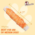 Dog Treats Large Breed, Chicken Wrapped Rawhide Sticks with Sweet Potato Sandwich, Rawhide Dog Chews Training Rewards Snacks for Small Medium Large Dogs, 6-7 Counts, 10.6 oz