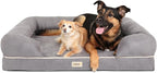 Chester XX-Large Dog Bed - Orthopedic Memory Foam Mattress, Calming Couch Bed, Wall Rim Pillow, Water Resistant Liner, Washable Cover, Non-Slip Bottom, Grey