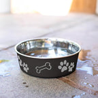 Loving Pets Bella Dog Bowls- Stainless Steel Dog & Cat Bowls - Spill Proof Dog Food Bowl, Cat Bowl, Puppy Essentials & Pet Supplies Great for Home & Travel (Small 10-20 lbs, Espresso)