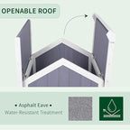GEGURI Outdoor Heated Cat House Winter-Proof, Two-Story Insulated Shelter for Feral Cats with Thermal Layer, Removable Roof, Balcony & Escape Door