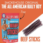 Bully Boy's Famous Beef Sticks Dog Treats | Free from Wheat, Corn, Soy, or Gluten | USA Sourced Ingredients | with Smokehouse Beef | Made in Utah | 7 oz -3 Pack