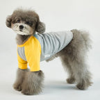 Dog Shirt for Small and Large Dogs Raglan Cotton T-Shirts Soft Breathable Dog Shirts pet Clothes Gray Series (Small, Gray/Yellow)
