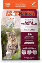 Feline Natural Grain-Free Freeze-Dried Cat Food, New Zealand Lamb & Venison 11oz