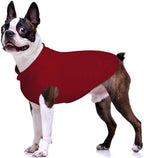 FUAMEY Dog Fleece Vest for Large Dogs,Warm Stretchy Dog Sweatshirts Pullover with Leash Hole Dogs Sweater Soft Pet Turtleneck Cozy Pet Vest Lightweight Sleeveless Red XL