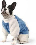 LESYPET Dog Sweater for Small to Medium Dogs, Fleece Lining Puppy Sweatshirt in Winter, Warm Puppy Clothes Pullover Jumper, Blue XX-Large