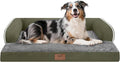 Extra Large Dog Bed-Orthopedic Waterproof XL Dog Bed for XLarge Extra Big Dogs - Foam Couch Sofa Washable with Removable Cover-Dark Green