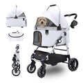 Extra Large Pet Stroller, Jumbo Dog Stroller Fits 3 Small Pets up to 50lbs, Heavy-Duty Stable Strollers with Shock Absorbing Wheels & Locking Brakes, for Walking, Jogging, Vet Visits