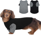 2 Pack Dog Shirt for Medium Dogs - Soft Breathable Summer Cool Tee, Lightweight Comfortable Clothes for Sensitive Skin Jack Russell, Shihtzu, Indoor Lounging, Walking, Park Play, GreyBlack