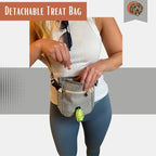 Tito's Closet Dog Travel Bag Includes Pet Travel Accessories 2-Pack Travel Bowl, 2 Dog Food Containers, Treat Bag (Gray), DB2024