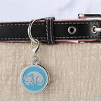 Personalized Pet ID Tags with Lobster Claw Clasp for Kittens and Cats - Small pet Tags for Cats, cat Name Tags for Collar, Custom cat id tag (Sleeping-Round-Small: Blue)