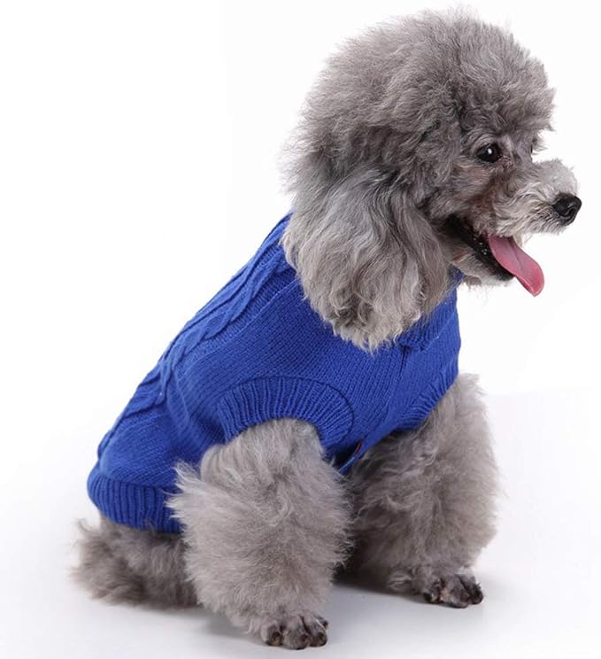 Dog Sweater for Small, Medium, Large Dogs - Warm Winter Turtleneck Pet Clothes for Puppies and Cats - Cute Classic Christmas Coat for Girls and Boys