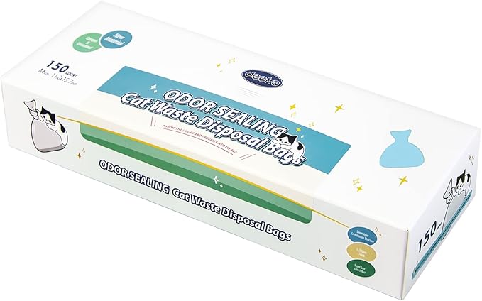 Odor Sealing Waste Disposal Bags M/150 Count Cat Litter Bags Unscented Cat poop bags Large Capacity Diaper Disposal or Pet Waste Bags