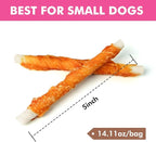 Dog Treats, 5 Inch Chicken Wrapped Rawhide Sticks for Dogs, Teeth Cleaning Dog Chew Snacks for Puppy and Small Dogs, 14.1oz