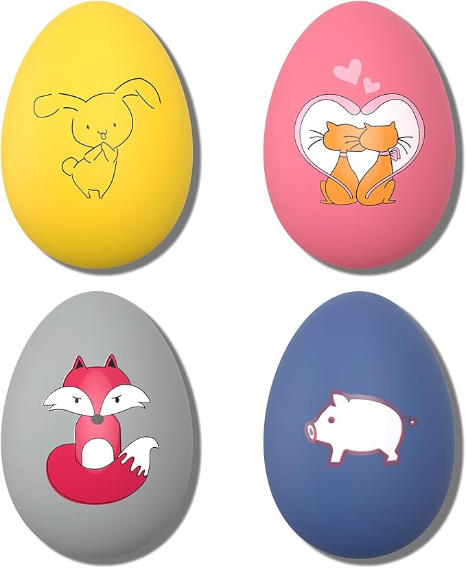 Dog Toys Squeaky, Funny Puppy Balls Pet Toy Pack, Interactive Latex Rubber Squeak Egg Ball for Puppies Small Medium Breed Dogs