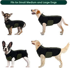 Kuoser Dog Jackets for Small Dogs, Warm Dog Coat with Harness Built in, Puppy Winter Jacket Pet Clothes for Cold Weather, Reflective Waterproof Doggie Winter Vest for Pug Dachshund, Green S