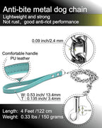 Spiked Dog Collar Soft Pu Leather Mushrooms Rivet Spike Studded Puppy Adjustable Pet Collars for Small Breeds (M, Light Blue Set)