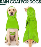 Kuoser Dog Raincoat, Waterproof Dog Jacket with Hood, Reflective Pet Rain Coat for Small Medium Large Dogs, Adjustable Lightweight Puppy Rain Gear for Outdoor Protection & Night Walks