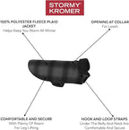 Stormy Kromer Fleece Dog Jacket, Black/Gray Plaid, Large