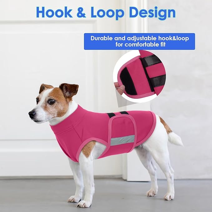 MIGOHI Dog Anxiety Relief Coat,Comfort Anxiety Vest for Dogs,Adjustable Anxiety Calming Wrap for Fireworks,Thunderstorms,Travel, Separation, Dog Anxiety Jacket for Small Dogs,XS,Rosered