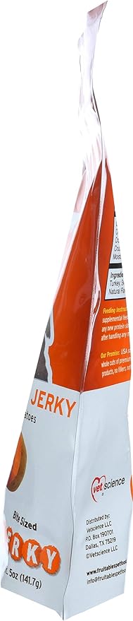 Fruitables Whole Jerky Bites, Healthy Dog Treats, Puppy Essentials, Jerky Dog Treats, Made in the USA, No Artificial Ingredients, Turkey & Sweet Potato Flavor, 5oz