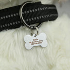 Personalized Dog Cute Paw Pet ID Tag for Pet Collar or Key Chain - cat Name tag, Personalized cat id tag, Kitten Name tag, Kitten id tag (Bone-Shaped-Small: Light Gold)