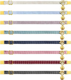 Personalized Breakaway Cat Collars - Magnetic Buckle, Bell - Safety Quick Release, Customized for Girls & Boys Cats- (Checkered-Red)