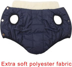 Fleece Lined Warm Dog Jacket for Puppy Winter Cold Weather,Soft Windproof Small Dog Coat,Blue S