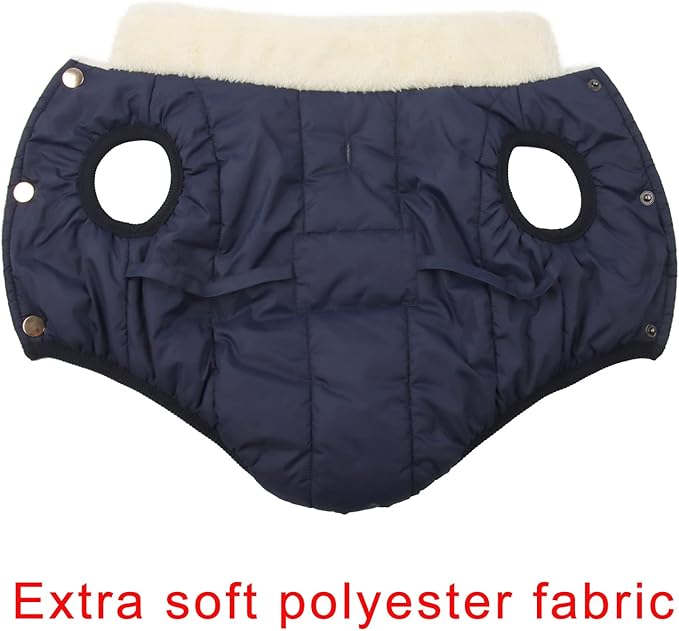 Fleece Lined Warm Dog Jacket for Winter Cold Weather,Soft Windproof Medium Dog Coat,Blue XL