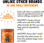 Allergy Relief Chews for Dogs & Immune & Digestive Supplement with Wild Salmon Oil Kelp Colostrum Turmeric Probiotics & Bee Pollen for Seasonal Allergies Anti Itch, Skin Hot Spots 120 Soft Treats