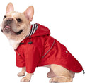 HDE Dog Raincoat Poncho Double Layer Zip Rain Jacket with Removable Hood, Leash Hole for Small to 3XL Dogs and Puppies Red - S
