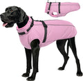 Lelepet Dog Coat for Large Dogs Waterproof Dog Jacket with Harness Built in Reflective Fleece Jacket with Zip Windproof Cold Weather Coats for Dogs Cozy Thermal Pet Snowsuit, Weimaraner, Pink, XXL