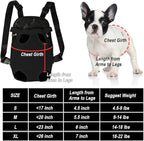 FEimaX Dog Carrier Backpack Pet Legs Out Front Cat Travel Bag, Adjustable Puppy Backpacks Carriers Hands-Free for Small Medium Dogs Cats Hiking Traveling Camping Daily Walking (Medium, Black)