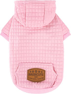 2 Pack Dog Hoodie Sweaters for Small Medium Dogs Warm Dog Clothes for Large Dogs Soft Waffle-Like Laminated Sweatshirt Bulldog (Pink, S/M (Back: 13",Chest: 18.5", Neck: 12"))