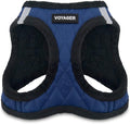 Best Pet Supplies - All Weather Mesh / Plush, Reflective, No Pull Harness for Small, Medium Dogs, Cats - Secure with Hook & Loop Fastener, Buckle, Double D-Rings - Royal Blue Faux Leather, XL