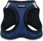 Best Pet Supplies - All Weather Mesh / Plush, Reflective, No Pull Harness for Small, Medium Dogs, Cats - Secure with Hook & Loop Fastener, Buckle, Double D-Rings - Royal Blue Faux Leather, XL