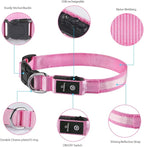 MASBRILL Light Up Collar - Rechargeable LED Dog Collar for Night Walking, Flashing Light, Fits Small to Large Dogs