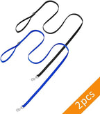 AMAGOOD 6 FT Puppy/Dog Leash, Strong and Durable Traditional Style Leash with Easy to Use Collar Hook, Great for Small, Medium and Large Dogs (1" x 6 ft, Black and Blue (2-Pack))