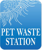 Dispense-Art™ Collection Rolling Hills - Blue - Custom UV Printed Design on Rust-Proof Aluminum Starter Dog Waste Station/roll Bag System - Includes 400 Dog Waste Bags & 10x12 Sign
