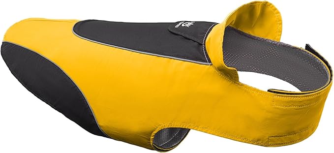 TSPRO Premium Dog Raincoat, Waterproof for Small & Medium Dogs, Reflective for Daily Walks/Outdoor Trips, Easy-Adjust Hook & Loop, Leash Hole (Yellow/Black, L)